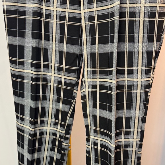 New York & Company pull on Plaid checkered high waist trousers Pants NEW L - Picture 6 of 15